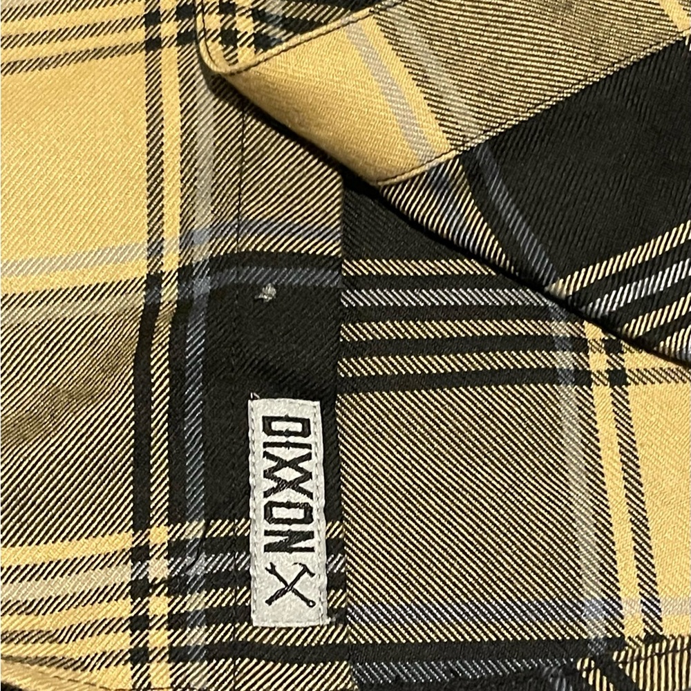 Dixxon youth division‎ flannel shirt size medium black/yellow NWOT - Picture 4 of 11